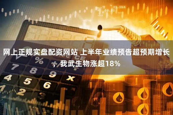 网上正规实盘配资网站 上半年业绩预告超预期增长，我武生物涨超18%